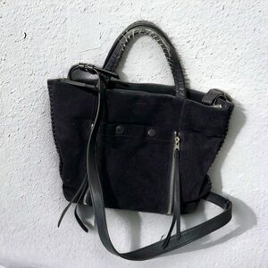 AllSaints "Fleur De Lis  East West" Tote suede dark navy
